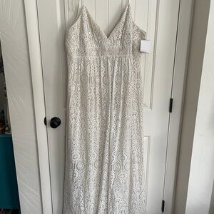 Lace Empire Waist A-Line Dress in Ivory 22W Wedding?